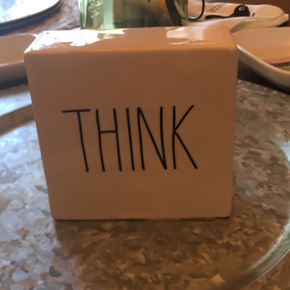 Rae Dunn 2-sided block “think/evolve”